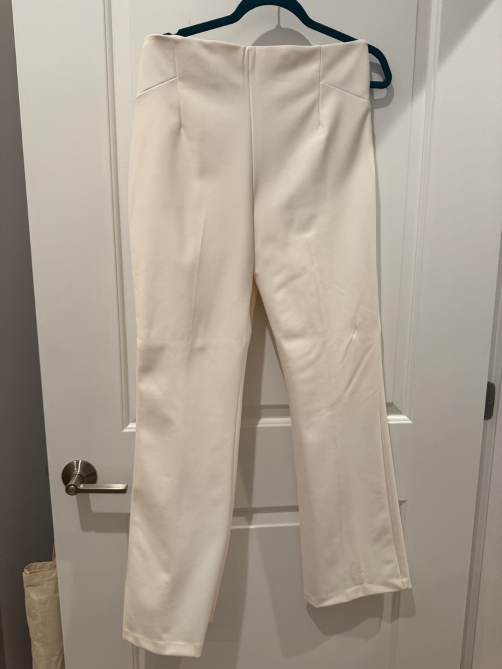 Donna Karan Cream Straight-Leg Pants